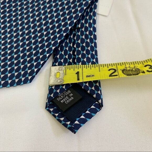 Michael Kors Blue Gray Tail Star Detail Silk Tie - Picture 3 of 4